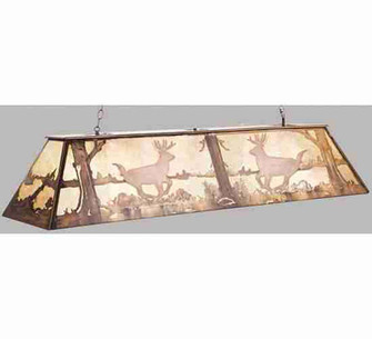 Deer At Lake Six Light Oblong Pendant in Antique Copper (57|37647)