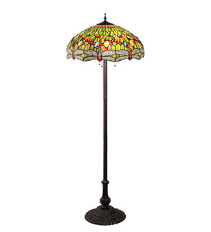 Tiffany Hanginghead Dragonfly Three Light Floor Lamp in Mahogany Bronze (57|36501)