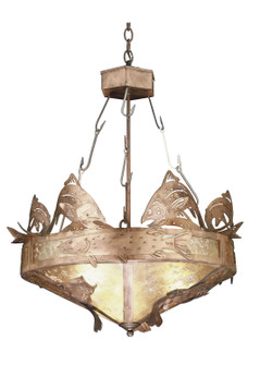 Catch Of The Day Four Light Inverted Pendant in Antique Copper (57|32124)