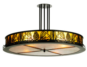 Mountain Pine Four Light Semi-Flushmount in Black Metal (57|31348)