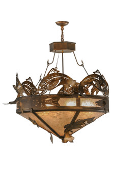 Catch Of The Day Six Light Inverted Pendant in Antique Copper (57|30766)