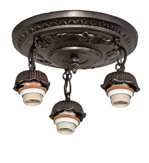 Three Light Semi-Flushmount Hardware in Mahogany Bronze (57|30542)