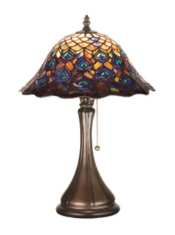 Tiffany Peacock Feather One Light Accent Lamp in Green/Blue Pbag Purple/Blue Lt Blue Aqua/Green (57|28568)