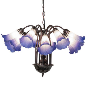 Blue/White 12 Light Chandelier in Mahogany Bronze (57|261736)