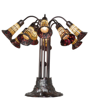 Stained Glass Pond Lily Ten Light Table Lamp in Mahogany Bronze (57|261667)