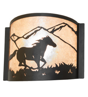 Running Horses One Light Wall Sconce in Wrought Iron (57|259844)