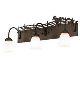 Running Horses Three Light Vanity in Oil Rubbed Bronze (57|259225)