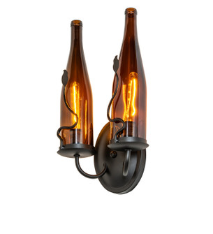 Tuscan Vineyard Two Light Wall Sconce in Black Metal (57|252692)