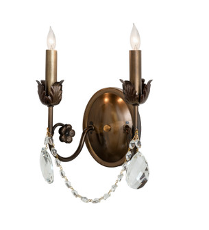 Antonia Two Light Wall Sconce in Antique Copper,Crystal (57|252340)