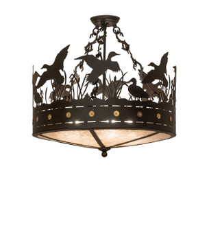 Ducks In Flight Four Light Semi-Flushmount in Oil Rubbed Bronze (57|252143)