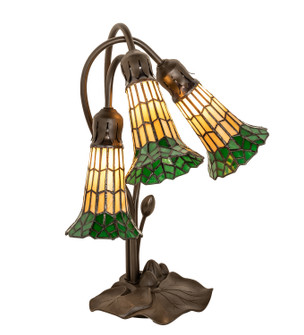 Stained Glass Pond Lily Three Light Table Lamp in Mahogany Bronze (57|251686)