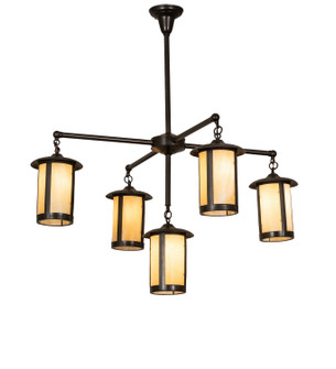 Fulton Five Light Chandelier in Craftsman Brown (57|245693)