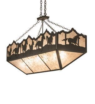 Running Horses Six Light Pendant in Timeless Bronze (57|245402)