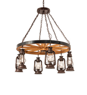 Miners Lantern Six Light Chandelier in Black Metal,Rust (57|242013)