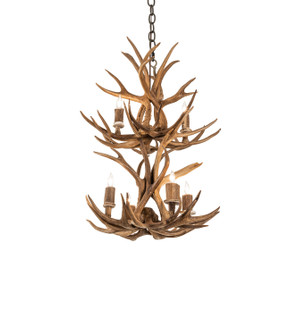 Antlers Six Light Chandelier in Antique Copper (57|240289)