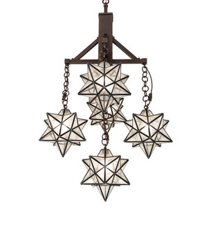 Moravian Star Five Light Chandelier in Mahogany Bronze (57|237620)