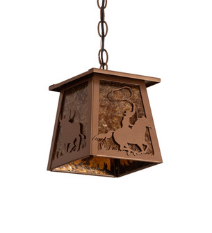 Cowboy & Steer One Light Pendant in Bronze (57|236859)