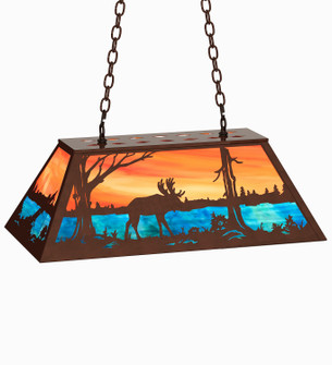 Moose At Lake Six Light Pendant in Mahogany Bronze (57|234285)