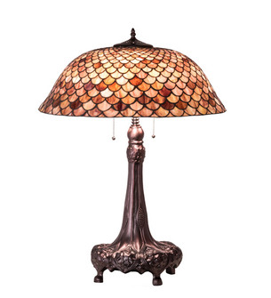 Fishscale Three Light Table Lamp in Mahogany Bronze (57|230408)