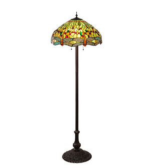 Tiffany Hanginghead Dragonfly Three Light Floor Lamp in Mahogany Bronze (57|229131)