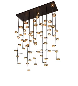 Pux 72 Light Chandelier in Black Metal,Brass Tint (57|223457)