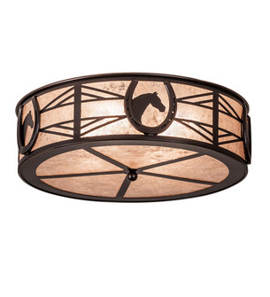 Horseshoe Four Light Flushmount in Mahogany Bronze (57|221494)