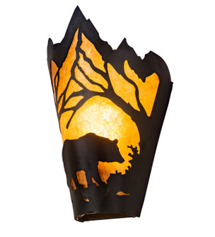 Bear At Dawn One Light Wall Sconce in Black Metal (57|212506)