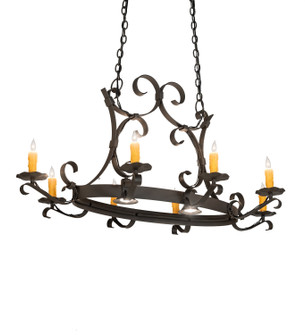 Handforged Ten Light Chandelier in Wrought Iron (57|204941)