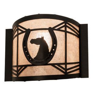 Horseshoe One Light Wall Sconce in Black Metal (57|203963)
