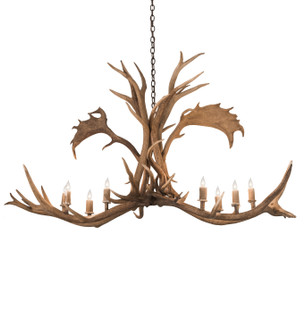 Antlers Eight Light Chandelier in Antique Copper (57|200454)