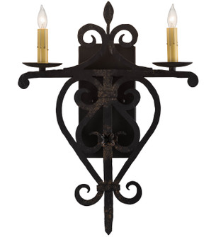 Fleur De Lys Two Light Wall Sconce in Black Metal (57|198850)