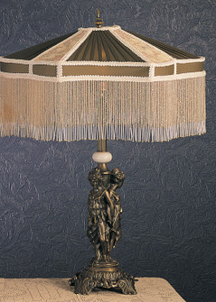 Fabric & Fringe Table Lamp in Hunter/Ivory (57|19230)