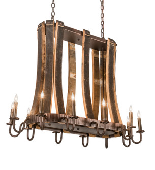 Barrel Stave 12 Light Chandelier in Mahogany Bronze (57|191902)