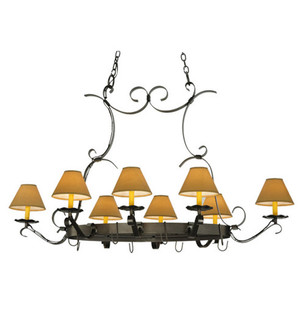 Laramie Eight Light Pot Rack in Black Metal,Pewter (57|188402)