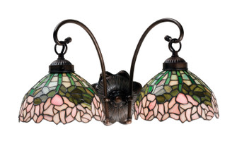 Tiffany Cabbage Rose Two Light Wall Sconce in Mahogany Bronze (57|18712)