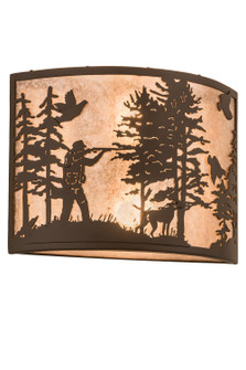 Quail Hunter W/Dog Two Light Wall Sconce in Oil Rubbed Bronze (57|185803)