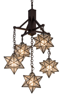 Moravian Star Five Light Chandelier in Mahogany Bronze (57|184367)
