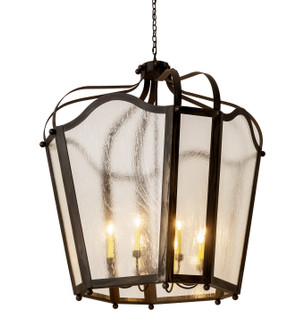 Citadel Eight Light Pendant in Costello Black Clear Seedy Glass (57|183674)