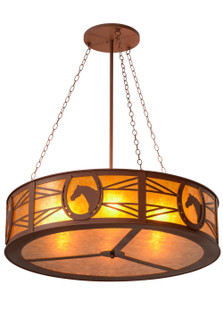 Horseshoe Six Light Pendant in Rust/Amber Mica (57|179477)