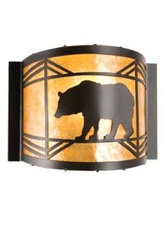 Lone Bear One Light Wall Sconce in Black Metal (57|17457)