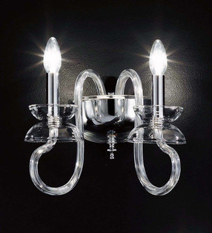 Buffalo At Dawn Two Light Wall Sconce in Chrome,Crystal (57|174423)