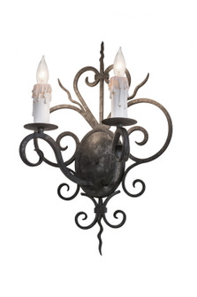 Kenneth Two Light Wall Sconce in Black Metal (57|174332)