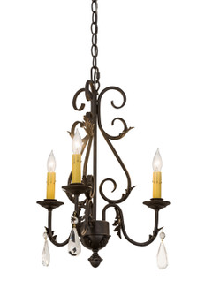 French Elegance Three Light Chandelier in Black Metal,Crystal (57|173174)