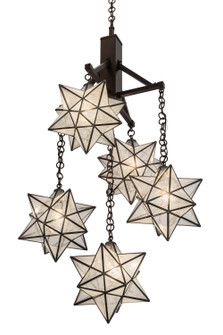 Moravian Star Five Light Chandelier in Mahogany Bronze (57|171780)