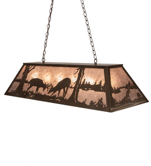 Battling Bucks Six Light Pendant in Antique Copper (57|171294)