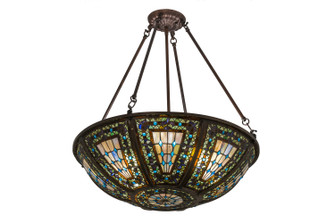 Fleur-De-Lis Eight Light Inverted Pendant in Craftsman Brown (57|171054)