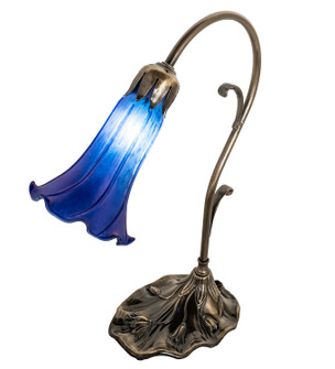Blue One Light Mini Lamp in Antique Brass (57|17056)