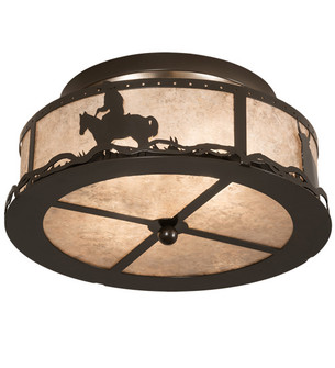 Cowboy & Steer Two Light Flushmount in Timeless Bronze (57|169798)