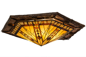 Sonoma Six Light Flushmount in Red Rust,Natural Wood (57|167962)