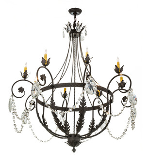 Antonia Eight Light Chandelier in Black Metal,Crystal (57|167783)